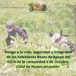 Denunciamos el riesgo a la vida, seguridad e integridad personal de los habitantes Bases de Apoyo del EZLN de la comunidad 6 de Octubre, CGAZ de Nuevo Jerusalén