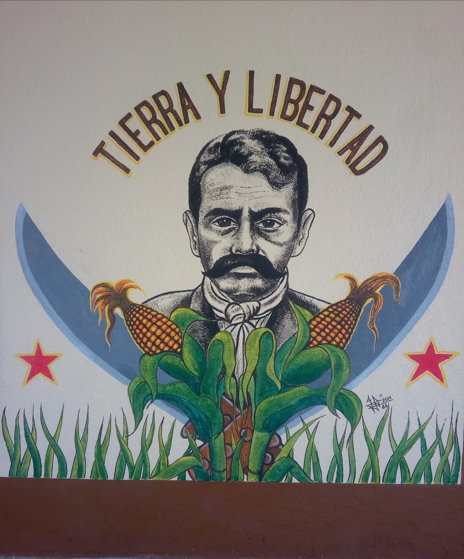 Mural en el espacio autónomo del Consejo Mayor del pueblo de Santa María  Zacatepec, Juan C. Bonilla, Puebla.2 – Grieta